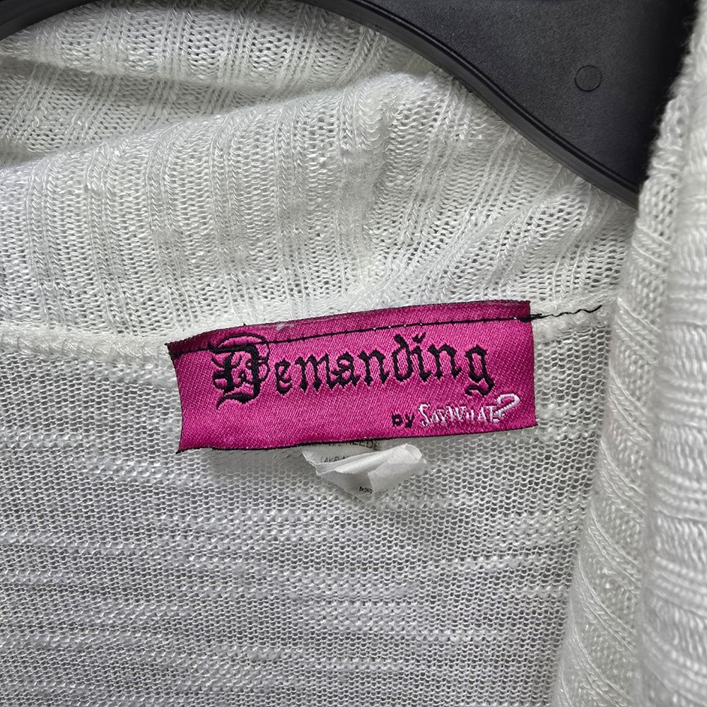 Women's Femanding White Open Front Cardigan S - Picture 2 of 6